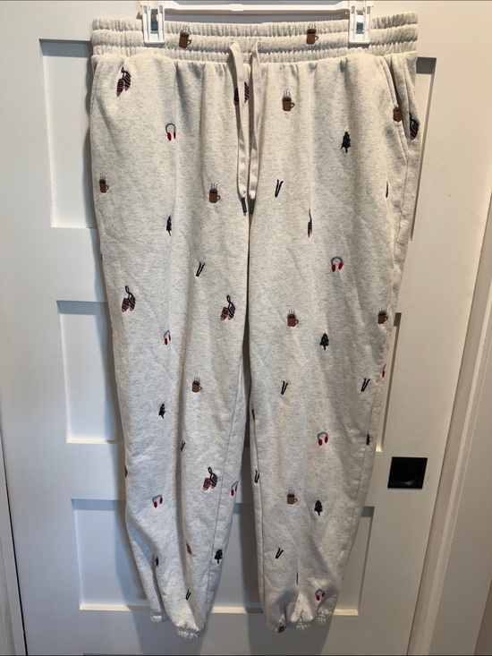 Maurices Other - Maurices Cream Cozy Pajama Joggers with Tiny Multicolor Holiday Motifs